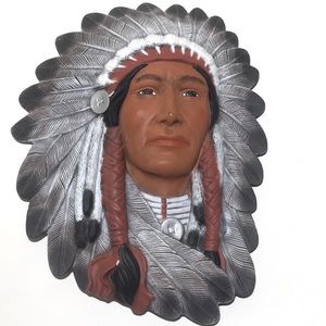 Native American Ceramic Decoration Wall Decor Portrait